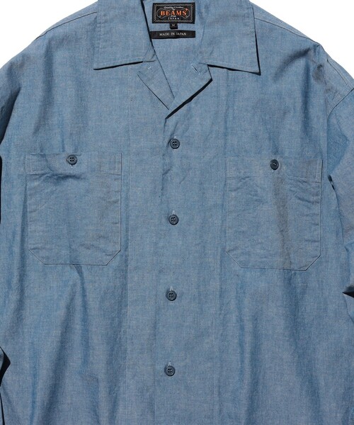 BEAMS PLUS（ビームスプラス）の「MIL Open Collar Chambray（シャツ/ブラウス・メンズ・ブルー/サックスブルー・S/L/M/XL）」の8枚目の写真