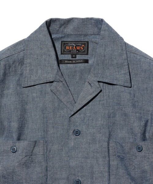 BEAMS PLUS（ビームスプラス）の「MIL Open Collar Chambray（シャツ/ブラウス・メンズ・ブルー/サックスブルー・S/L/M/XL）」の14枚目の写真