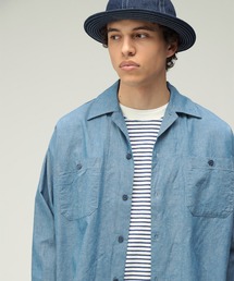 BEAMS PLUS(�r�[���X�v���X)��MIL Open Collar Chambray(�V���c/�u���E�X)