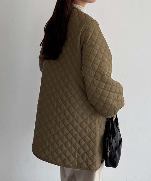 callautia（カラウティア）の「金ボタンノーカラーキルティングコート（ノーカラーコート・レディース・モカ/ブラック/アイボリー・SMALL/MEDIUM/LARGE）」の17枚目の写真