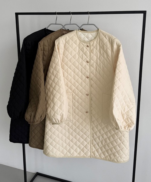 callautia（カラウティア）の「金ボタンノーカラーキルティングコート（ノーカラーコート・レディース・モカ/ブラック/アイボリー・SMALL/MEDIUM/LARGE）」の19枚目の写真