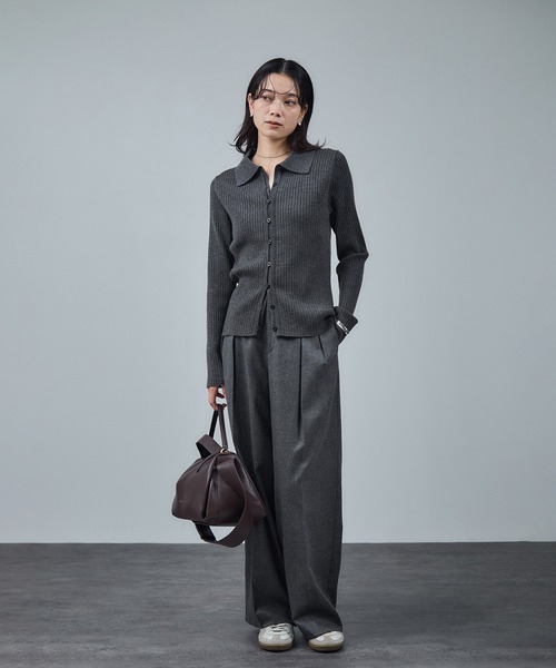 ウールタックワイドパンツ / セットアップ対応（スラックス）｜SALON