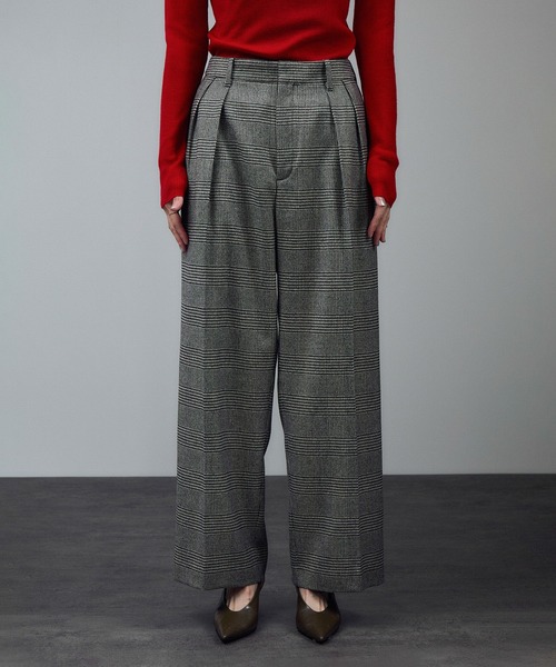 SALON adam et rope'(サロン アダム エ ロペ)の「ウールタックワイドパンツ / セットアップ対応(スラックス・レディース・グレー/チャコールグレー/ダークブラウン・M/S/X-SMALL)」の17枚目の写真