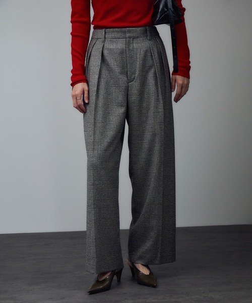 ウールタックワイドパンツ / セットアップ対応（スラックス）｜SALON