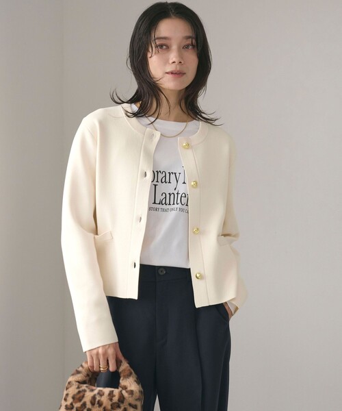 セール】フォルム ゴールドカラーボタン ニット カーディガン
