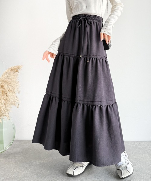 セール】ラクして華やぐ主役級。ガーデンコア3段ティアードスカート