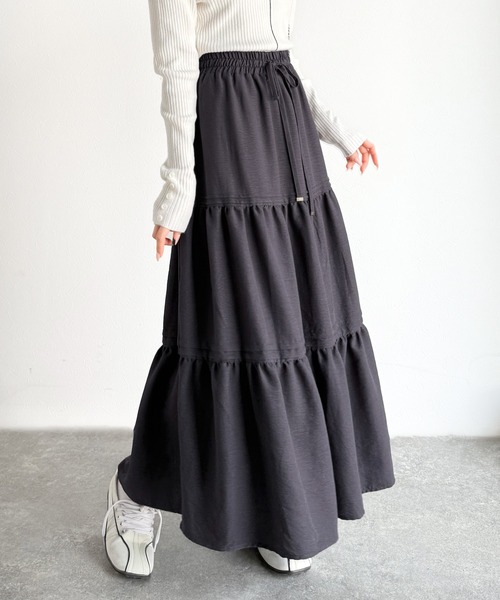 セール】ラクして華やぐ主役級。ガーデンコア3段ティアードスカート