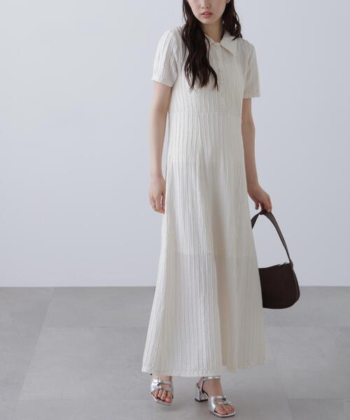 FREE'S MART(フリーズマート)の「◆カットジャガードポロワンピース(ワンピース・レディース・ホワイト/ブラック/イエロー・SMALL/MEDIUM)」の2枚目の写真