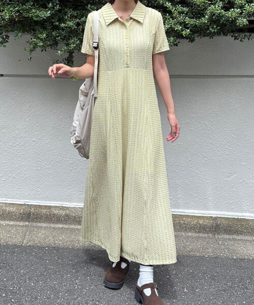 FREE'S MART(フリーズマート)の「◆カットジャガードポロワンピース(ワンピース・レディース・ホワイト/ブラック/イエロー・SMALL/MEDIUM)」の20枚目の写真