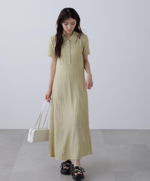 FREE'S MART(フリーズマート)の「◆カットジャガードポロワンピース(ワンピース・レディース・ホワイト/ブラック/イエロー・SMALL/MEDIUM)」の14枚目の写真