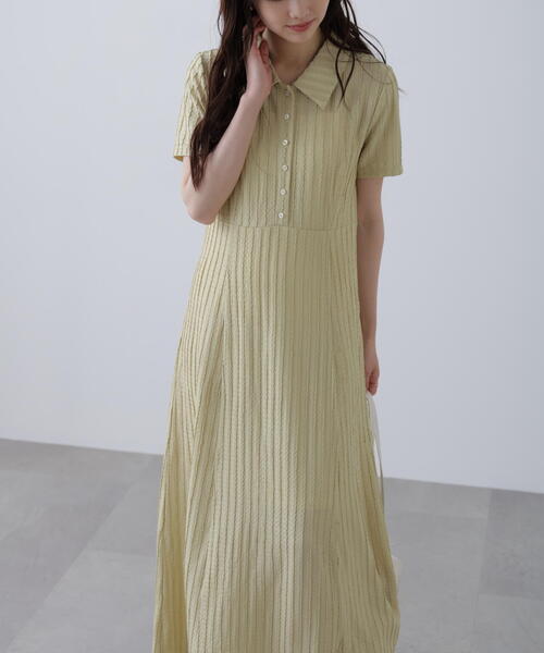 FREE'S MART(フリーズマート)の「◆カットジャガードポロワンピース(ワンピース・レディース・ホワイト/ブラック/イエロー・SMALL/MEDIUM)」の10枚目の写真