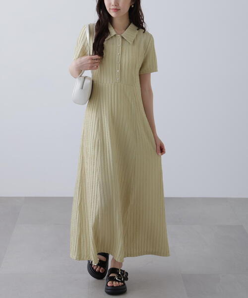 FREE'S MART(フリーズマート)の「◆カットジャガードポロワンピース(ワンピース・レディース・ホワイト/ブラック/イエロー・SMALL/MEDIUM)」の6枚目の写真