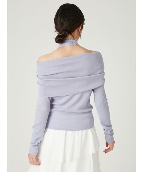 FRAY I.D（フレイアイディー）の「ウールアクリルオフショルプルオーバーニット（ニット/セーター・レディース・ベージュ/ブラック/ブルー・F）」の5枚目の写真