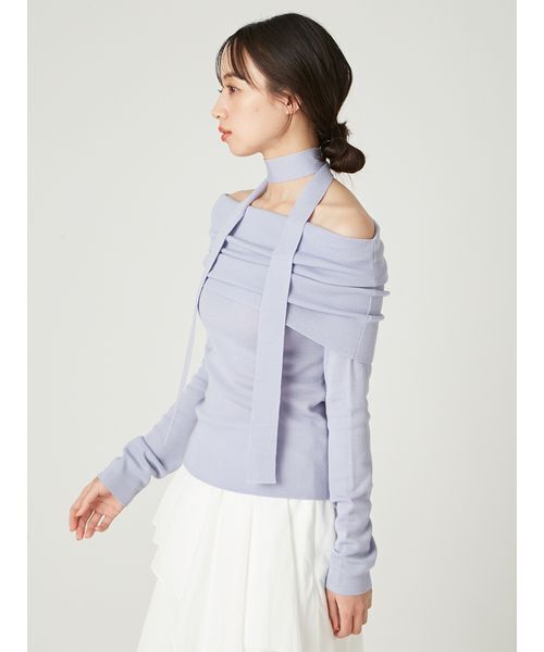 ウールアクリルオフショルプルオーバーニット（ニット/セーター