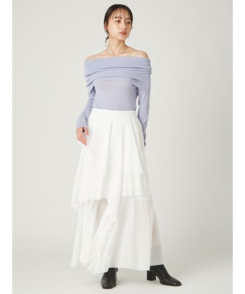 ウールアクリルオフショルプルオーバーニット（ニット/セーター