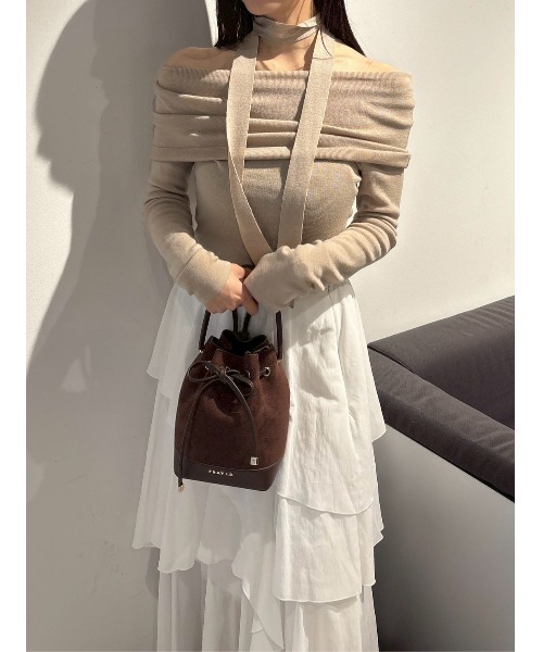 セール】ウールアクリルオフショルプルオーバーニット（ニット