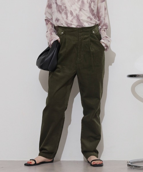 コーデュロイテーパードワイドパンツ
