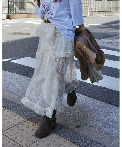 jumelle（ジュメロ）の「ビンテージレーススカート（スカート・レディース・アイボリー・FREE）」の2枚目の写真