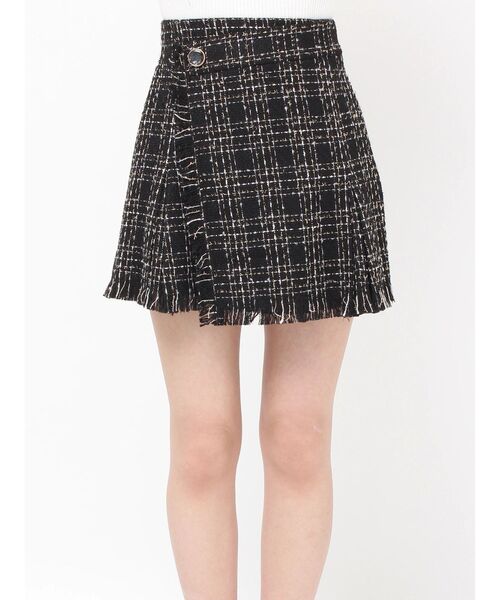 ツイードラップミニスカート