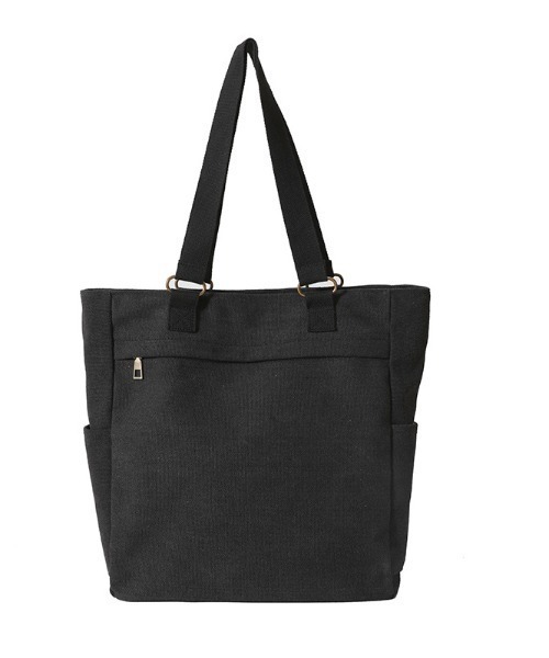 VIBGYOR(ヴィブジョー)の「【IZU】 シンプルキャンバストートバッグ/A4収納可/ユニセックス対応(トートバッグ・レディース・ブラック/ホワイト/ベージュ・FREE)」の4枚目の写真