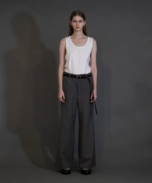 my beautiful landlet（マイビューティフルランドレット）の「【my beautiful landlet】 STRIPE WOOL FLARED SLACKS（スラックス・メンズ・グレー/ネイビー/ブラック・1/2/0）」の4枚目の写真