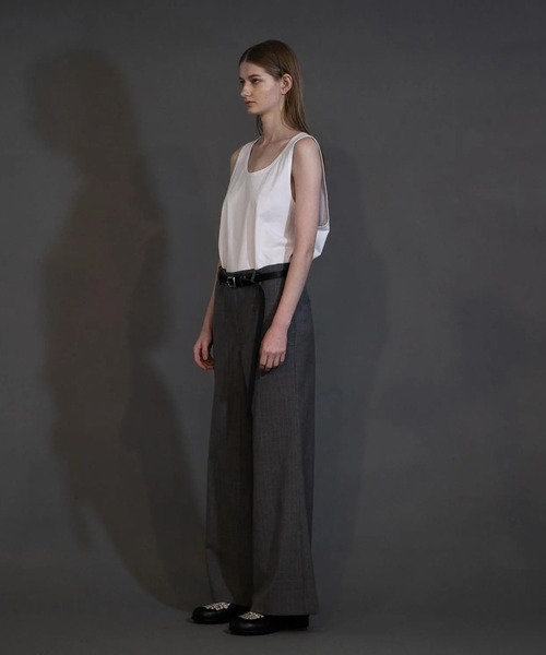 my beautiful landlet（マイビューティフルランドレット）の「【my beautiful landlet】 STRIPE WOOL FLARED SLACKS（スラックス・メンズ・グレー/ネイビー/ブラック・1/2/0）」の5枚目の写真