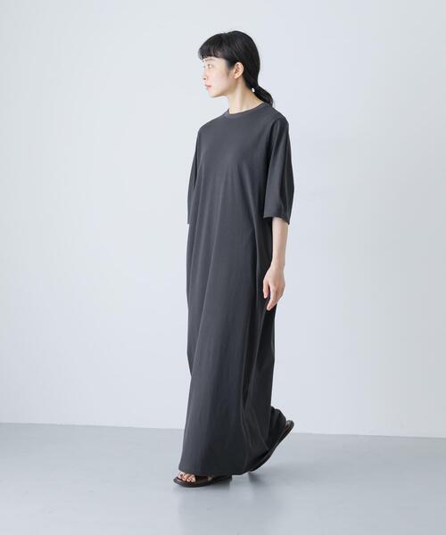 かぐれ（カグレ）の「『2サイズ展開』コクーンスリーブストレートワンピース（ワンピース・レディース・ブラック/チャコールグレー・0/1）」の3枚目の写真