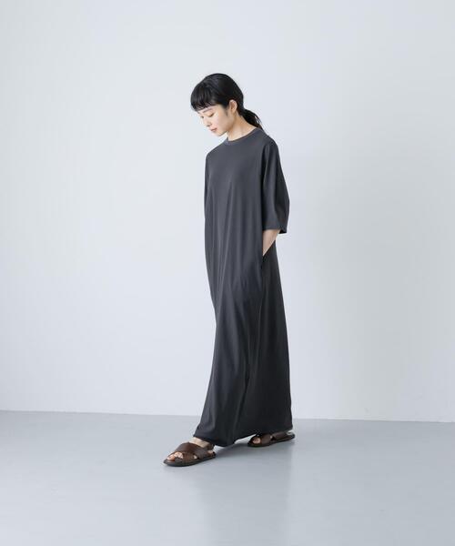 かぐれ（カグレ）の「『2サイズ展開』コクーンスリーブストレートワンピース（ワンピース・レディース・ブラック/チャコールグレー・0/1）」の6枚目の写真