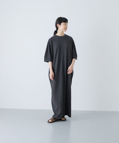 2サイズ展開』コクーンスリーブストレートワンピース