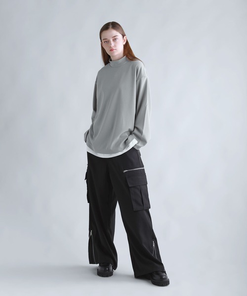SOCCE(ソーシー)の「ドライアムンゼンモックネックカットソー(Tシャツ/カットソー・メンズ・ブラック/チャコール/ライトグレー/ホワイト/ブルーグレー・XL/L/M/S)」の7枚目の写真