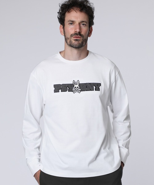 Psycho Bunny（サイコバニー）の「ロングスリーブ センターブロックロゴTシャツ（Tシャツ/カットソー・メンズ・ホワイト/ブラック・X-LARGE/SMALL/MEDIUM/LARGE）」の2枚目の写真