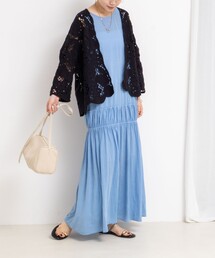 Rie Miller | 顔料染マキシ丈ワンピース(ワンピース)