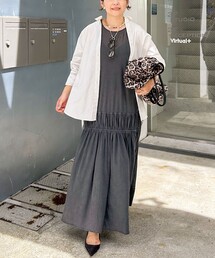 Rie Miller（リエミラー）の「顔料染マキシ丈ワンピース（ワンピース）」