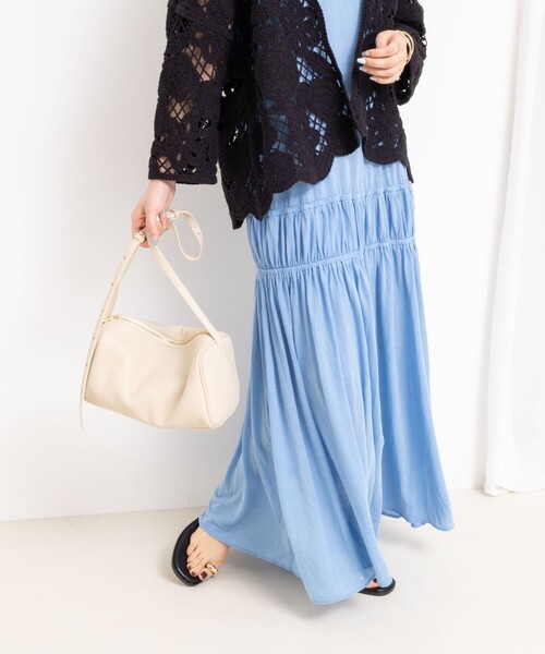 Rie Miller（リエミラー）の「顔料染マキシ丈ワンピース（ワンピース・レディース・サックスブルー/チャコールグレー・38）」の5枚目の写真