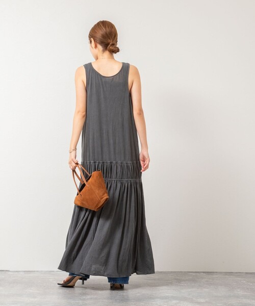 Rie Miller（リエミラー）の「顔料染マキシ丈ワンピース（ワンピース・レディース・サックスブルー/チャコールグレー・38）」の15枚目の写真