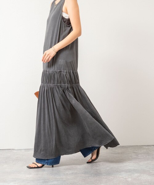 Rie Miller（リエミラー）の「顔料染マキシ丈ワンピース（ワンピース・レディース・サックスブルー/チャコールグレー・38）」の19枚目の写真