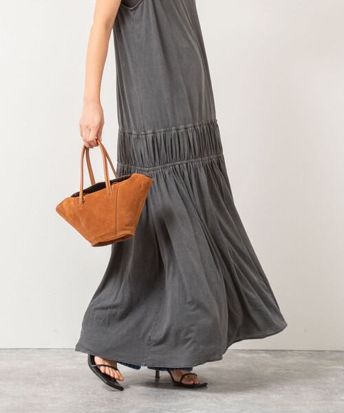 Rie Miller（リエミラー）の「顔料染マキシ丈ワンピース（ワンピース・レディース・サックスブルー/チャコールグレー・38）」の20枚目の写真