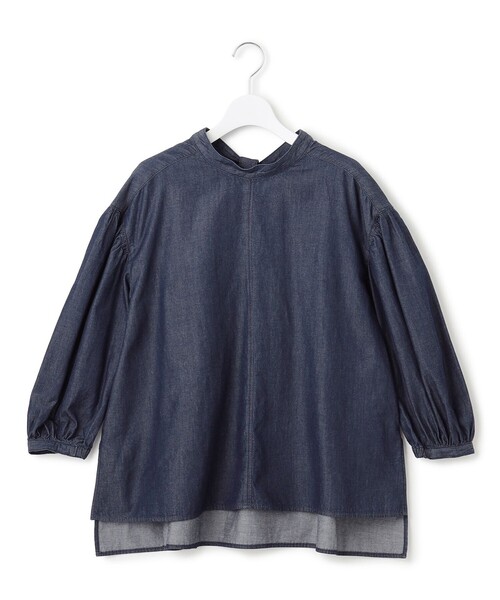 23区(ニジュウサンク)の「【SLOW/一部店舗限定】ライトオンス デニム バックリボン ブラウス(シャツ/ブラウス・レディース・ネイビー系/ダルブルー系・32)」の10枚目の写真