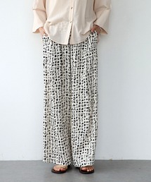 Deveauxラメ入りプリントワイドパンツ