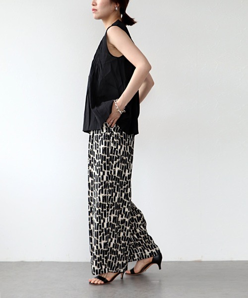 Jines（ジネス）の「Deveauxラメ入りプリントワイドパンツ（その他パンツ・レディース・ホワイト/ブラック・38）」の9枚目の写真