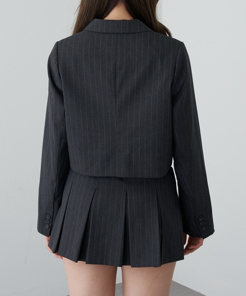 RAY CASSIN(レイカズン)の「ダブルショートジャケット(その他アウター・レディース・ブラック/グレー/チャコールグレー・FREE)」の11枚目の写真