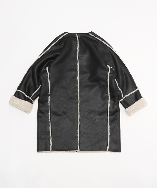 niko and...（ニコアンド）の「リバーシブルフェイクムートンコート（ムートンコート・レディース・ダークブラウン/ブラック・FREE）」の8枚目の写真