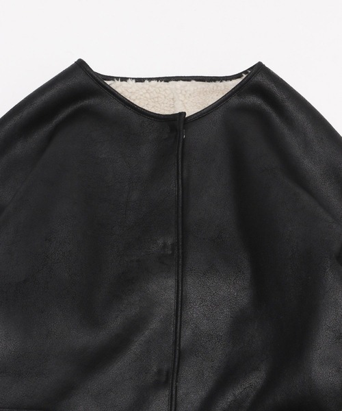 niko and...（ニコアンド）の「リバーシブルフェイクムートンコート（ムートンコート・レディース・ダークブラウン/ブラック・FREE）」の10枚目の写真