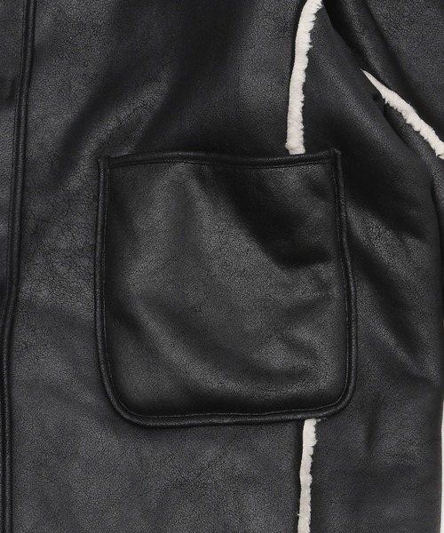 niko and...（ニコアンド）の「リバーシブルフェイクムートンコート（ムートンコート・レディース・ダークブラウン/ブラック・FREE）」の13枚目の写真