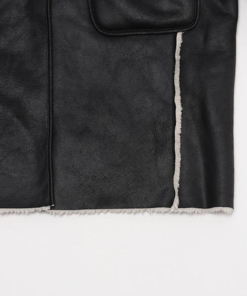 niko and...（ニコアンド）の「リバーシブルフェイクムートンコート（ムートンコート・レディース・ダークブラウン/ブラック・FREE）」の14枚目の写真