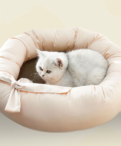 aimoha（アイモハ）の「円形爪とぎクッションベッド 丸型 猫 ネコ ペット 爪研ぎ（ペット用クッション/マット・レディース・ベージュ・FREE）」の6枚目の写真