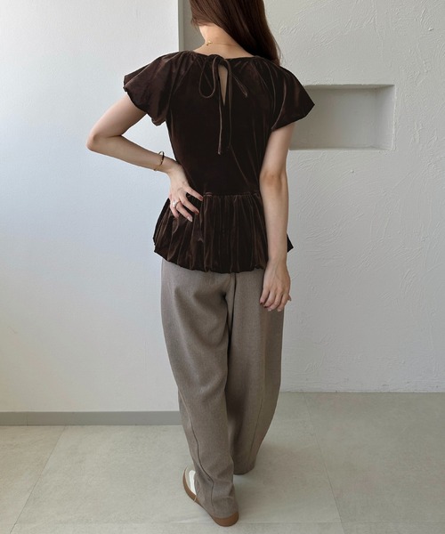 apres jour clair(アプレジュールクレア)の「【apres jour clair】ベロアバルーントップス(Tシャツ/カットソー・レディース・ブラック/ブラウン系その他・X-LARGE/フリー)」の18枚目の写真