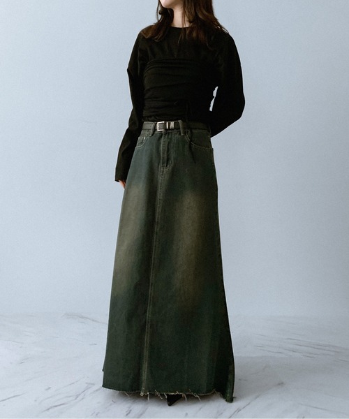 on:nue（オンニュ）の「【on:nue】[着用動画あり！/選べる6色展開] ラウンドネックロングスリーブTシャツ（Tシャツ/カットソー・レディース・アイボリー/ネイビー/ホワイト/グレー/カーキ/ブラック・FREE）」の15枚目の写真