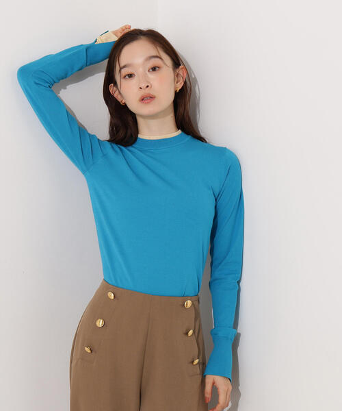 N.(N. Natural Beauty Basic)(エヌエヌナチュラルビューティーベーシック)の「レイヤード風ニット(ニット/セーター・レディース・ネイビー/ブルー/チャコールグレー・MEDIUM)」の18枚目の写真