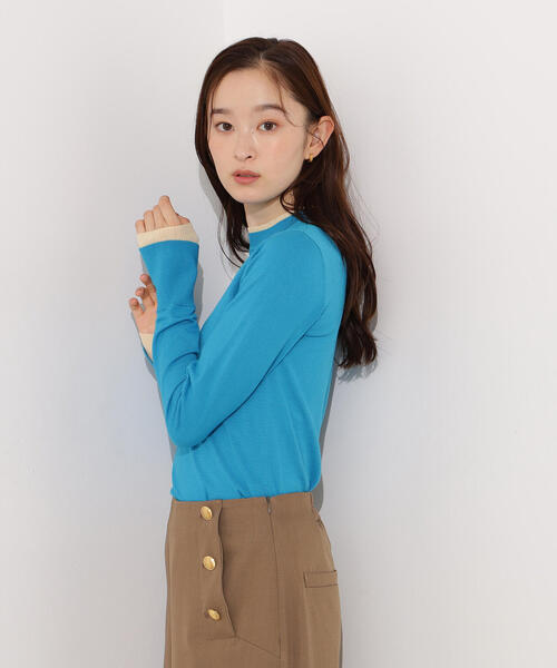 N.(N. Natural Beauty Basic)(エヌエヌナチュラルビューティーベーシック)の「レイヤード風ニット(ニット/セーター・レディース・ネイビー/ブルー/チャコールグレー・MEDIUM)」の21枚目の写真